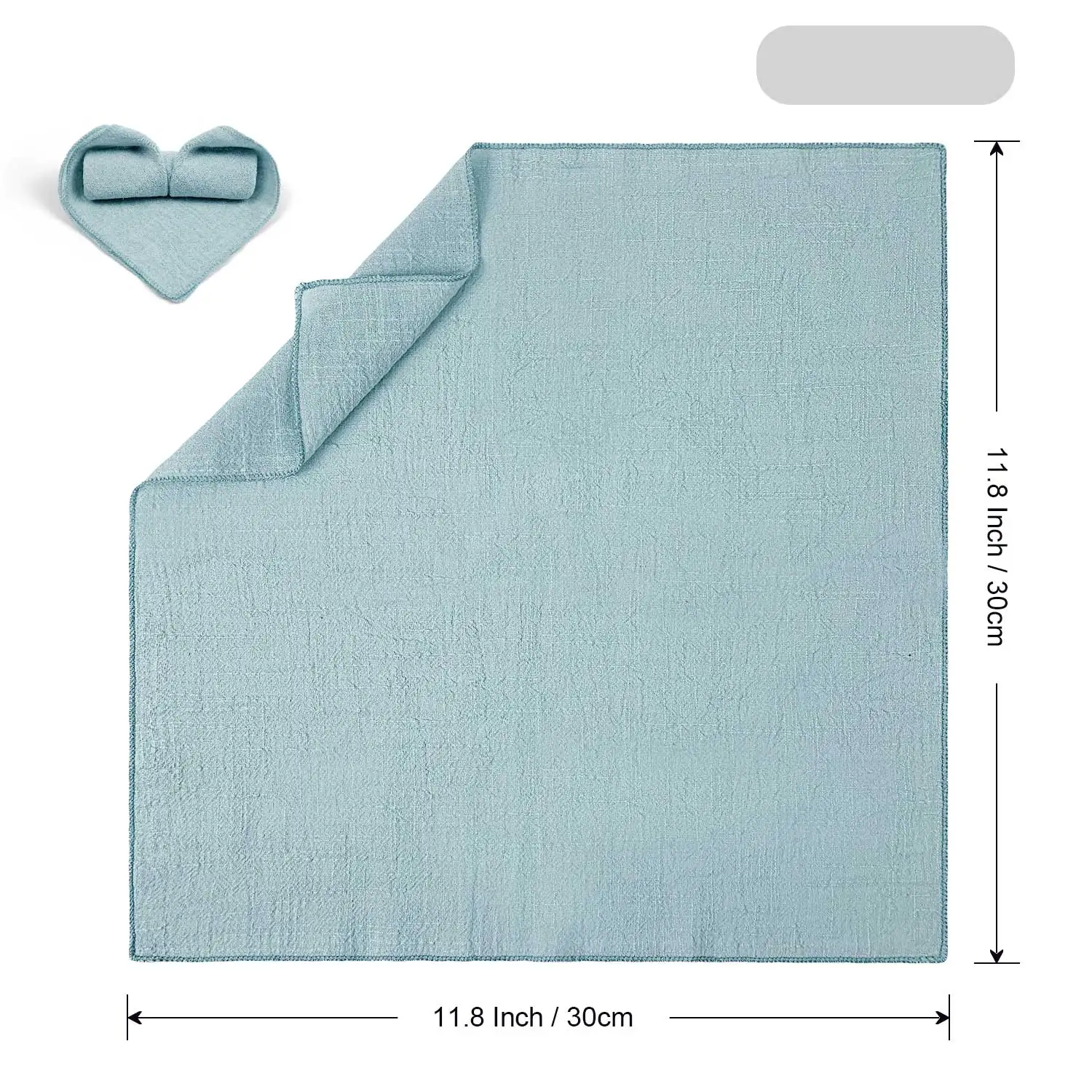 Set van 6 katoenen stoffen servetten gaas saliegroen 30x30cm voor bruiloft decoratie dagelijks gebruik diner theedoek tafel feestservetten