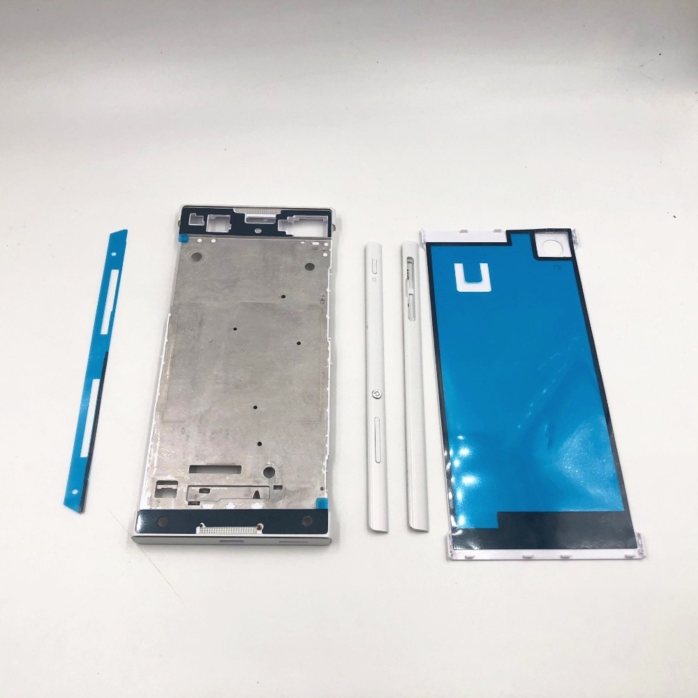 Carcaça de moldura intermediária completa, para sony xperia xa1 g3116 g3115 g3112 + trilho lateral com lateral botões de botões