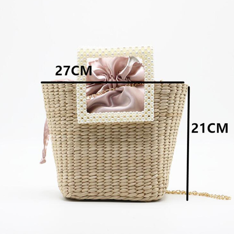 ZA nouvelle perle sac de paille tissé à la main sac à bandoulière bord de mer concepteur sac à main célèbre femmes sacs