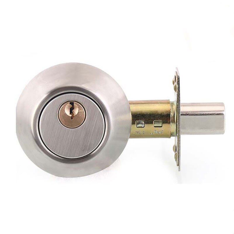 Home Door Locking Security Single Cylinder Deadbolt Lock Silver Tone