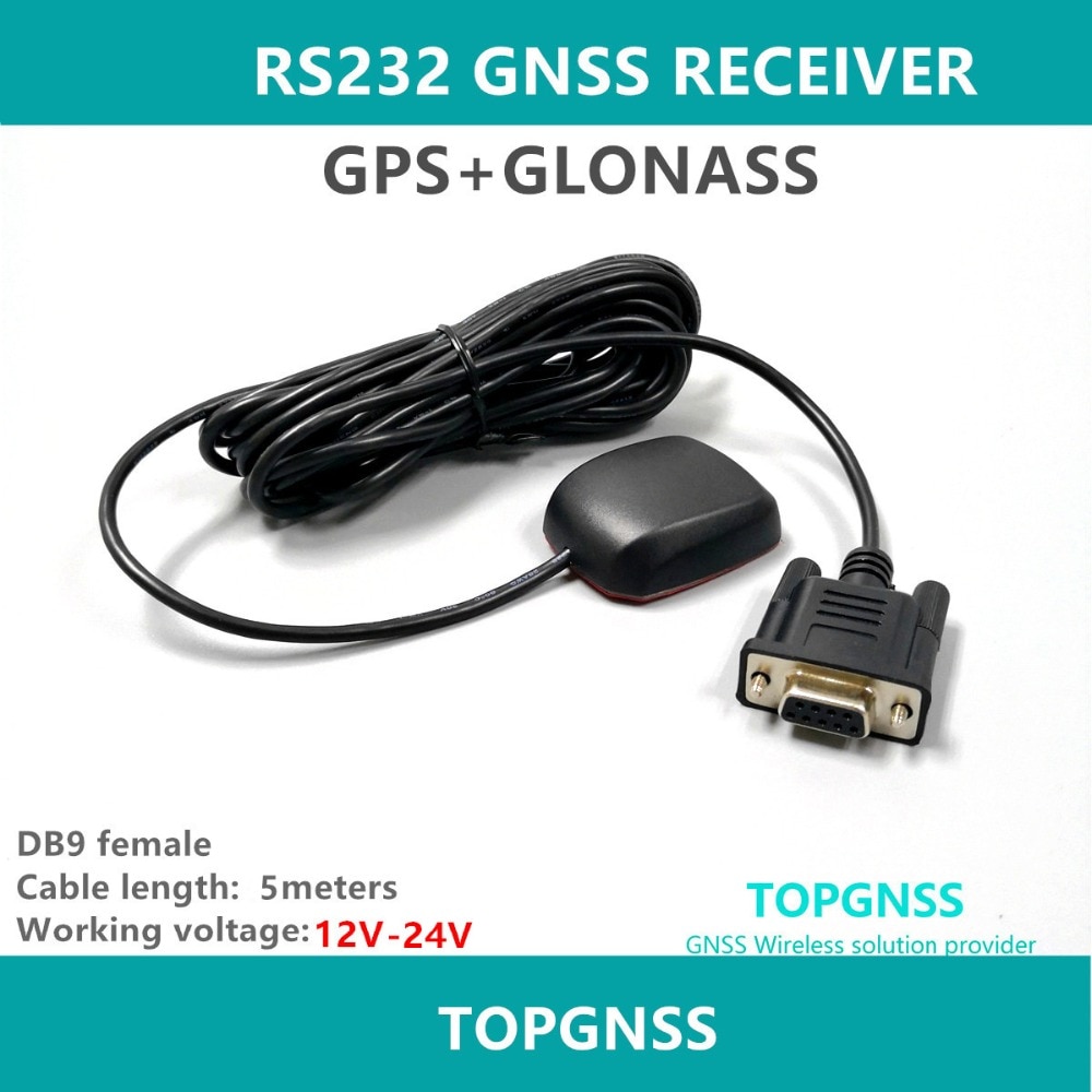 RS232 gps receiver antenna module gps glonass Dual mode VCC 12V NMEA 0183 Industrial control DB9 female GN200GRV12