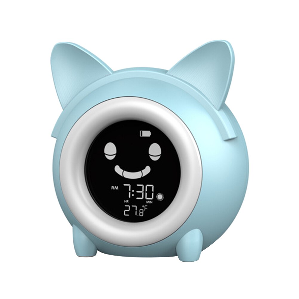 Kids Kinderen Slapen Training Temperatuur Led Licht Lcd Display Wekker Kamer Decoratie Perfect Voor Slaapkamer: Blauw