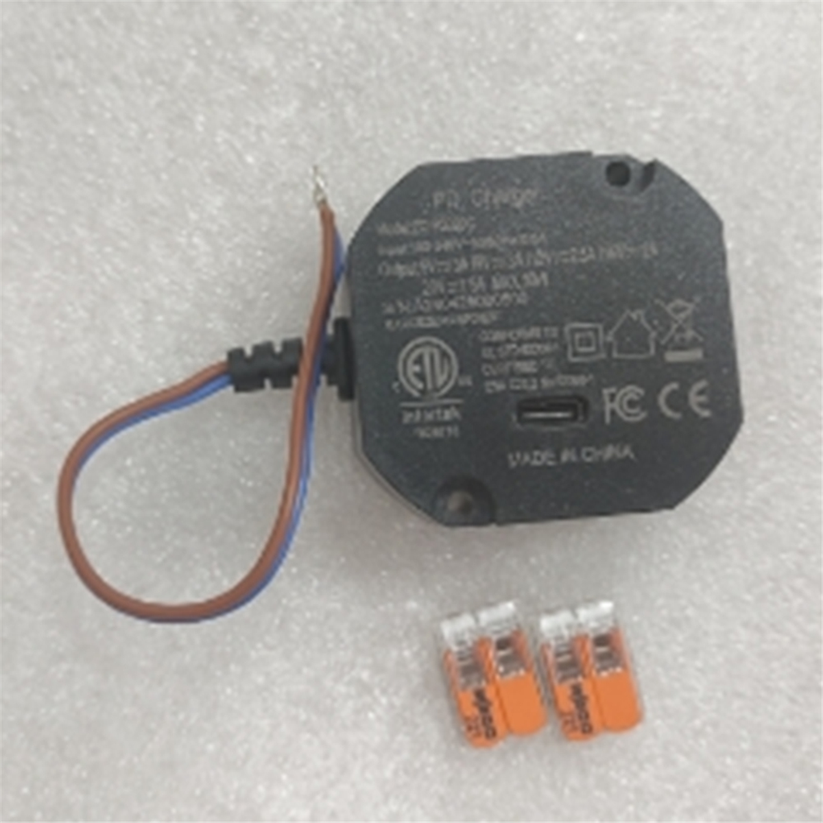 AC-zu-USB-C-Adapter, bündiges Wandnetzteil für USB-C-Tablets, 5–20 V, mit Ausgang, 30-W-Ladegerät für iPad