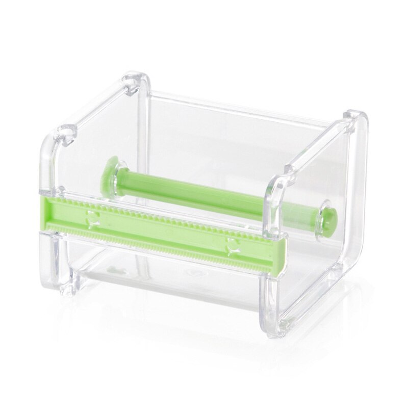 Stationery Masking Tape Cutter Washi Tape Storage Organizer Cutter Office Tape Dispenser: Green