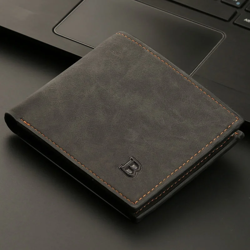 Kurze Herren-Geldbörse, modisch, leichtes Gesicht, weiches Leder, horizontal, multifunktionale Herren-Geldbörse, dünne Geldbörse mit Münztasche, Münztasche mit Reißverschluss: Black