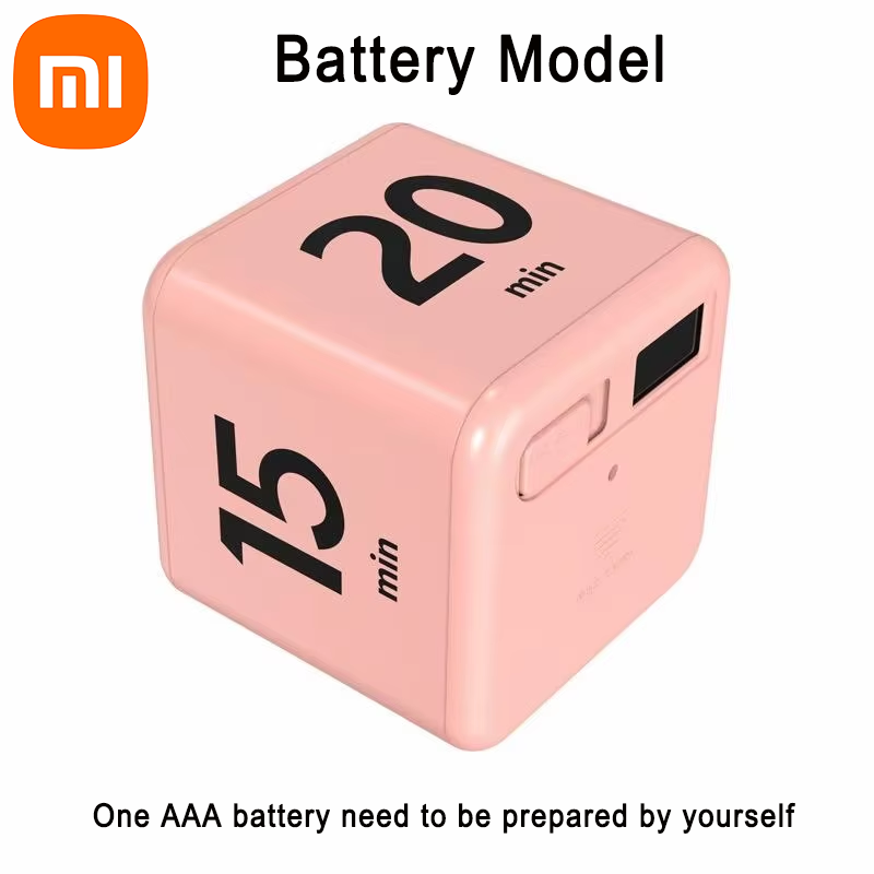 Xiaomi mini digital timer kubtimer gravitationssensor vändande led-display 4 förinställda tider dubbla lägen väckarklocka elektronisk timer: Svart