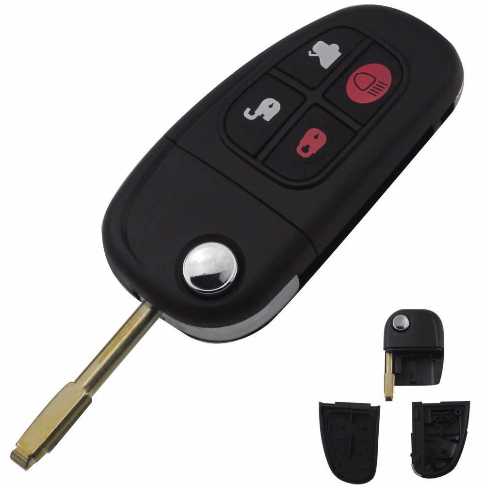 Jingyuqin Afstandsbediening Gewijzigd Vouwen Flid 4 Knoppen Autosleutel Case Cover Voor Jaguar XJ8 S Type X Type 2002: key shell