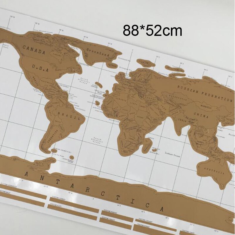 Mapamundi para Rascar para Decoración de Pared, Mapa del Mundo de Viaje Borrable, Artículo de Lujo, Pegatinas para Habitación y Oficina, 1 Unidad