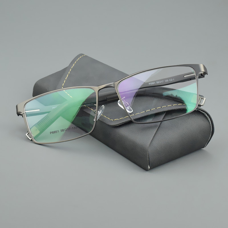 Brilleinnfatninger i titanlegering menn briller optiske briller med styrke butikk ansikt briller firkantet nærsynthet retro brille