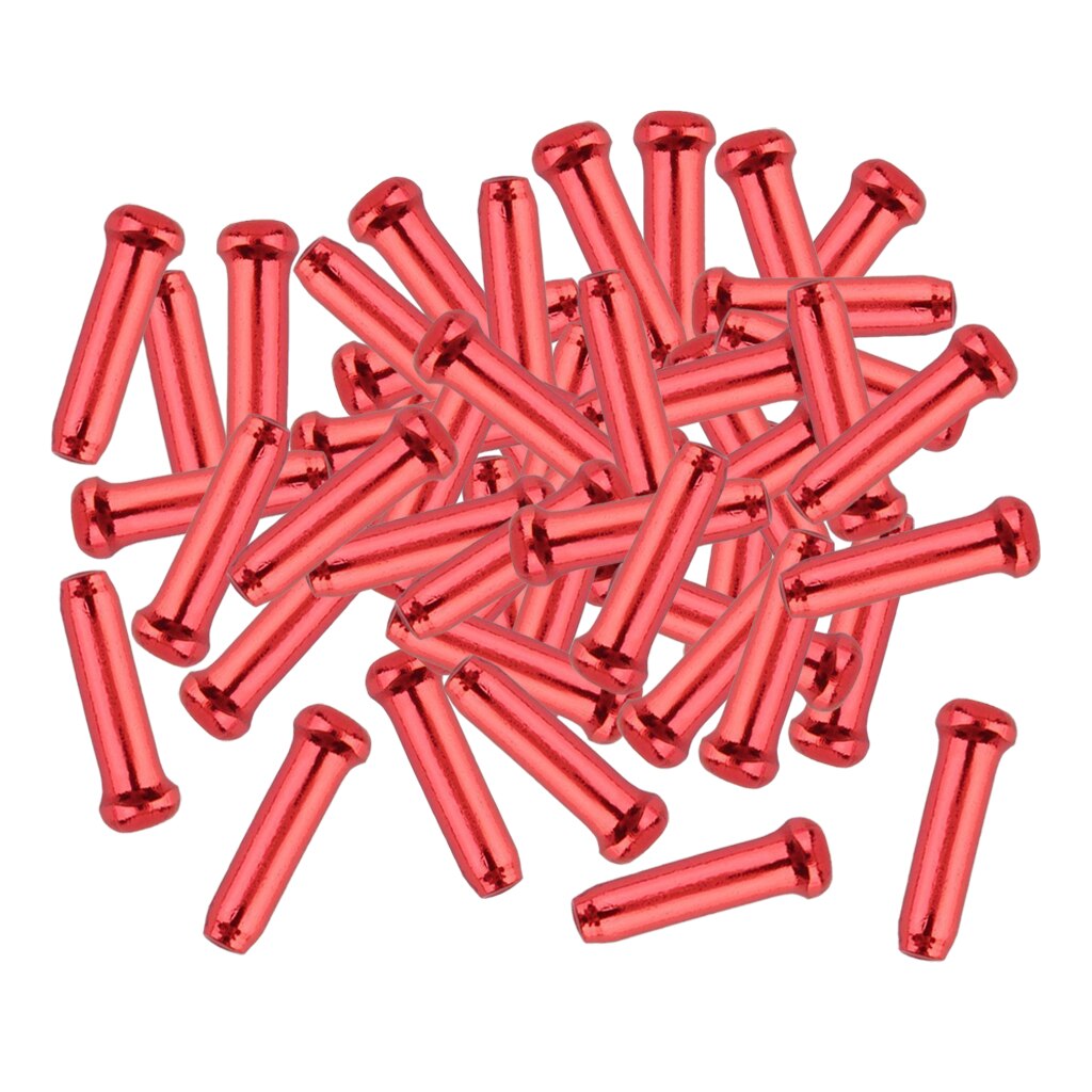 50 Piece Metal Bike Brake Shifter Inner Tips Cable End Caps Crimps Cap Cover: Red