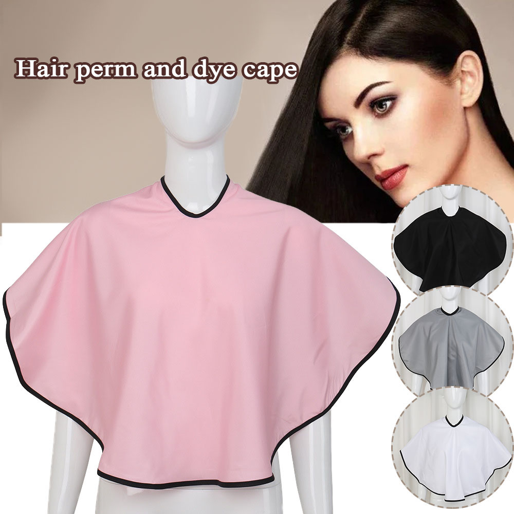 Herramientas para teñir el cabello, capa corta cuadrada negra impermeable para salón de peluquería, Barbero, corte de pelo, envoltura de tela, capa de peluquería