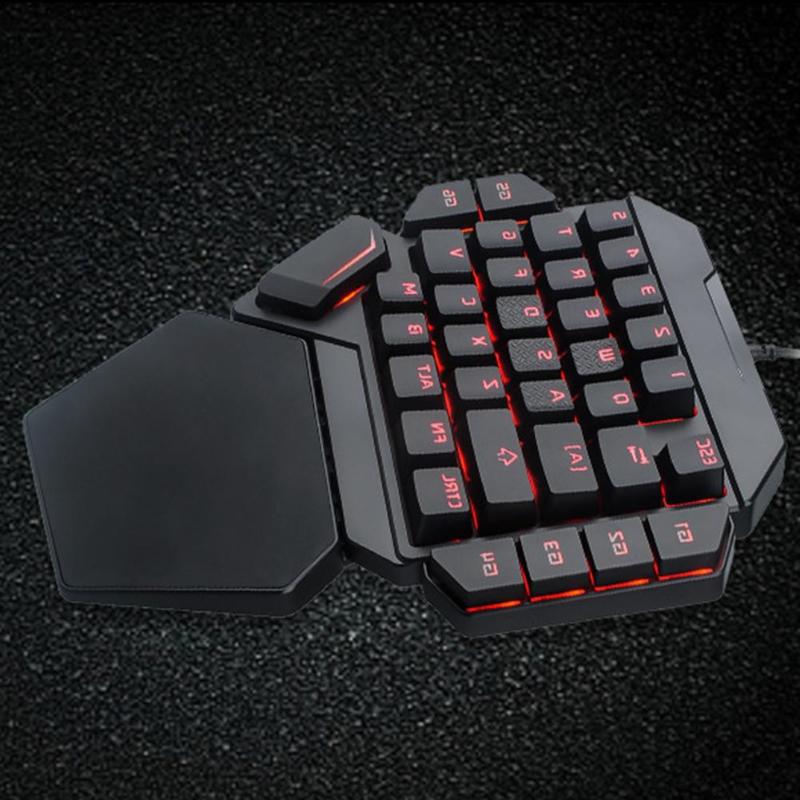 K50 Wired USB One-Handed Keyboard Macro Definition Mechanical Gaming Keypad 7 Colors Backlight Mechanical One-Handed Keyboard