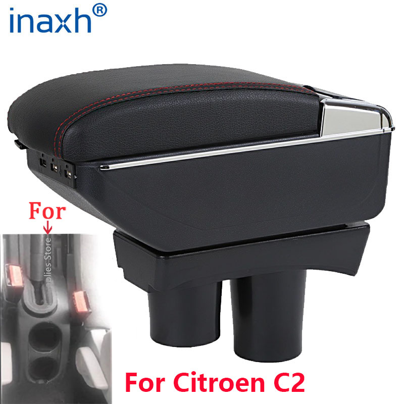 Reposabrazos Universal para Citroën C2, caja de almacenamiento para Citroën C2, reposabrazos, portavasos, accesorios de modificación