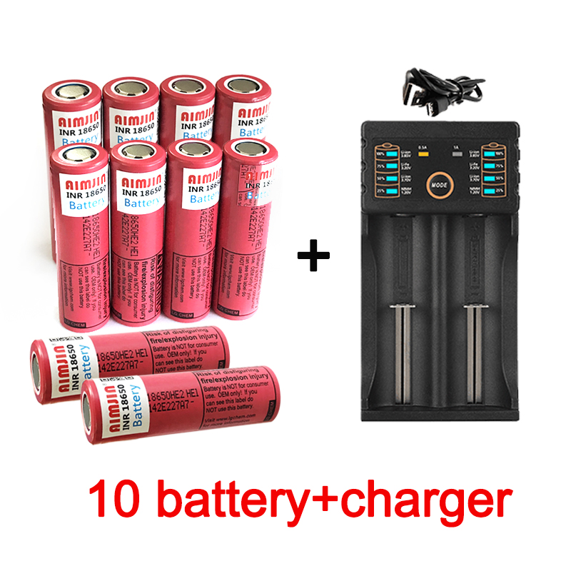 Bateria recarregável do Lítio-íon, brinquedo do computador, fã, portátil, lâmpadas, banco do poder, lanterna, etc., 18650HE2, 3.7V, 2500mAh: CÉU AZUL