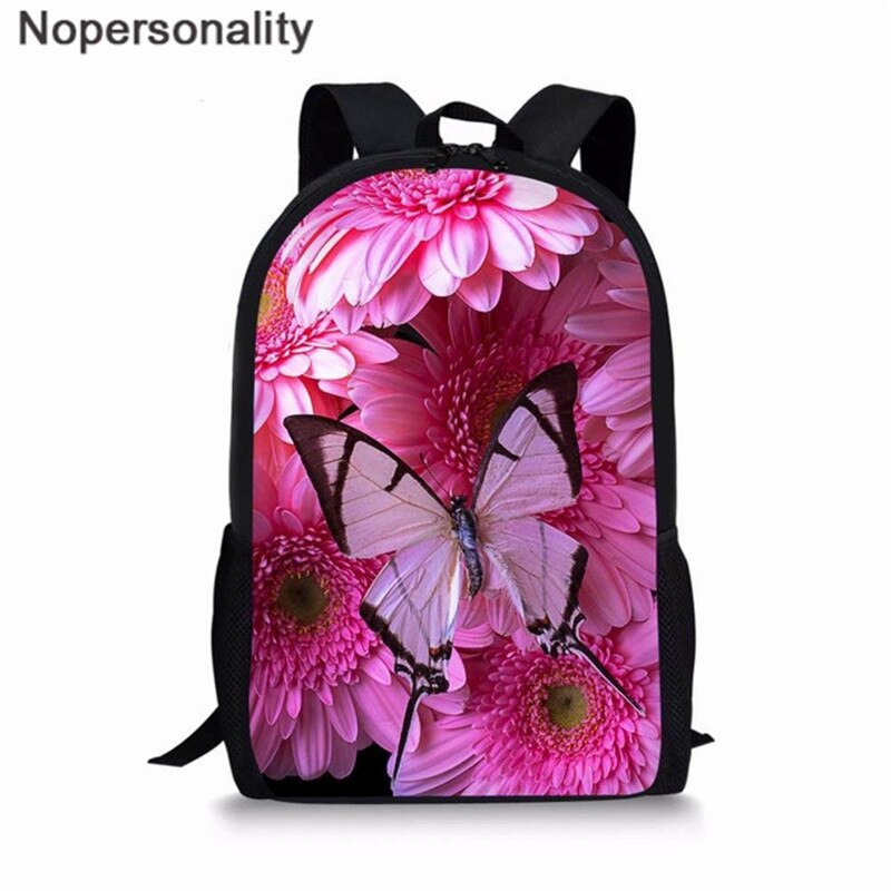 Nopersonality Beautiful Backpack for Women Girls School Bag Sets Colorful Butterfly Prints Teenage Bag Pack Kids Rugzak Mochilas