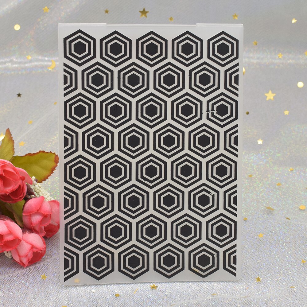 Honeycomb Pattern 3D Embossing Folders for DIY Scrapbooking Paper Card Making Craft Plastic Embossing Template Stencil: Honeycomb