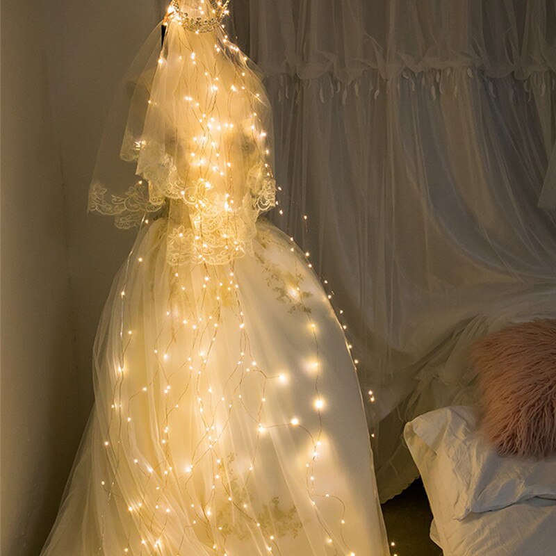 As Shown In The Figure, 280 Led Vines Lights, Copper Wire Branch Lights, Led Romantic String Lamp Wedding