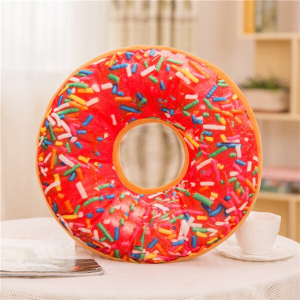 Coussin éponge à donuts 3D 40 cm | Rond et doux, coussin de siège de chaise en peluche, pour maison bureau voiture, oreiller décoratif, jouet: 5