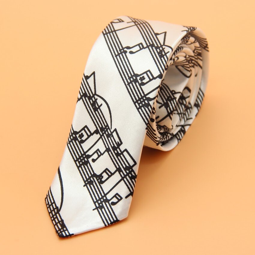 5cm Personality Mens Ties Piano Music Neckties Plaid Slim Tie Business Striped Tie For Male