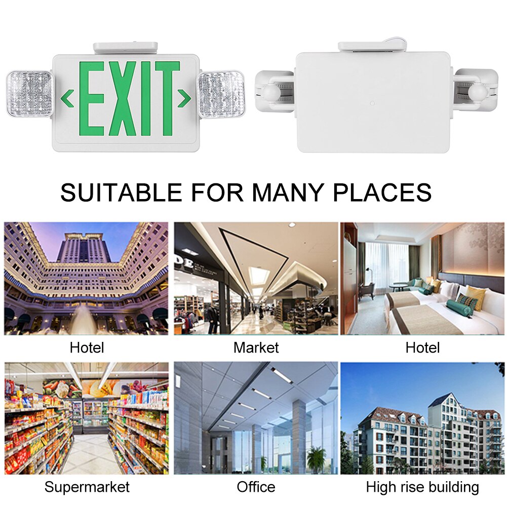 Fire Resistant LED Emergency Exit Light Modern Commercial Lighting Multifunction Rechargeable Home Hotel With Battery Backup