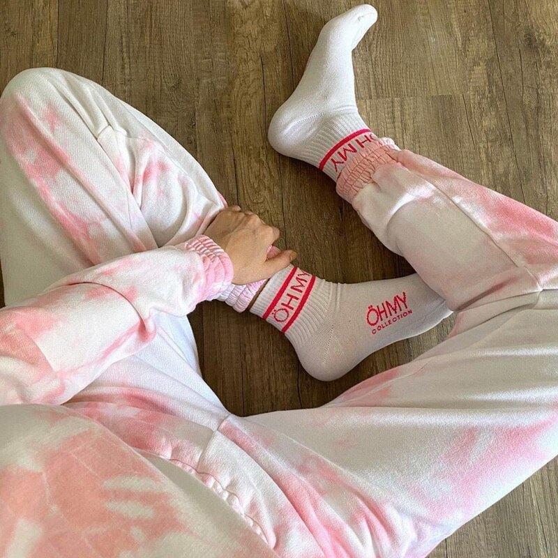 Women Jogging Suit 2 Pieces Tracksuit Tie-dye Printed Sweatsuit Casual Hoodie And Sweat Pants Two Piece Set Outfit