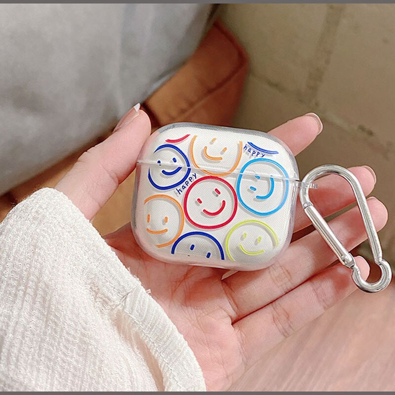 Smiley Geluk Zachte Siliconen Oortelefoon Case Shell Voor Apple Airpod 3 Pro Gevallen Voor Airpods 1/2 Cover: 04 / airpods pro