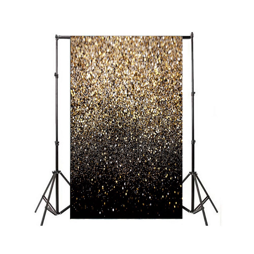 150*210cm fotografisk baggrund vinyl fest glitter sort guld prik fotostudie baggrund fotografering fest baggrund