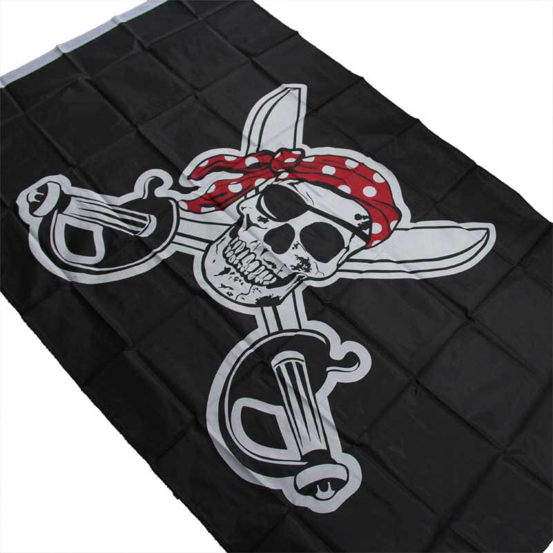 90*150cm red scarf Skull Pirate Polyester Flag Flying Flag Home decoration