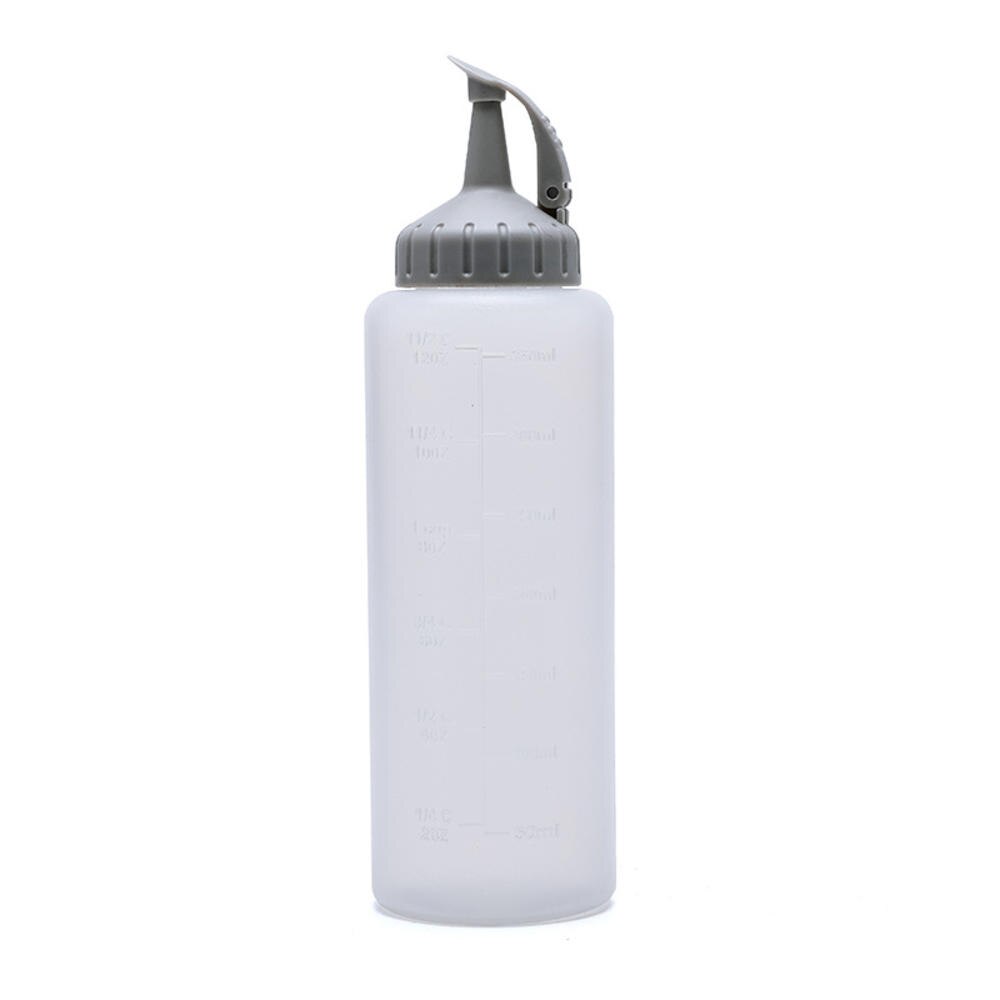 Bouteilles à presser en plastique avec sortie à 5 trous pour Sauce Ketchup, Condiments, peinture à l'huile d'olive, BBQ avec capuchon torsadé: 350ml Grey