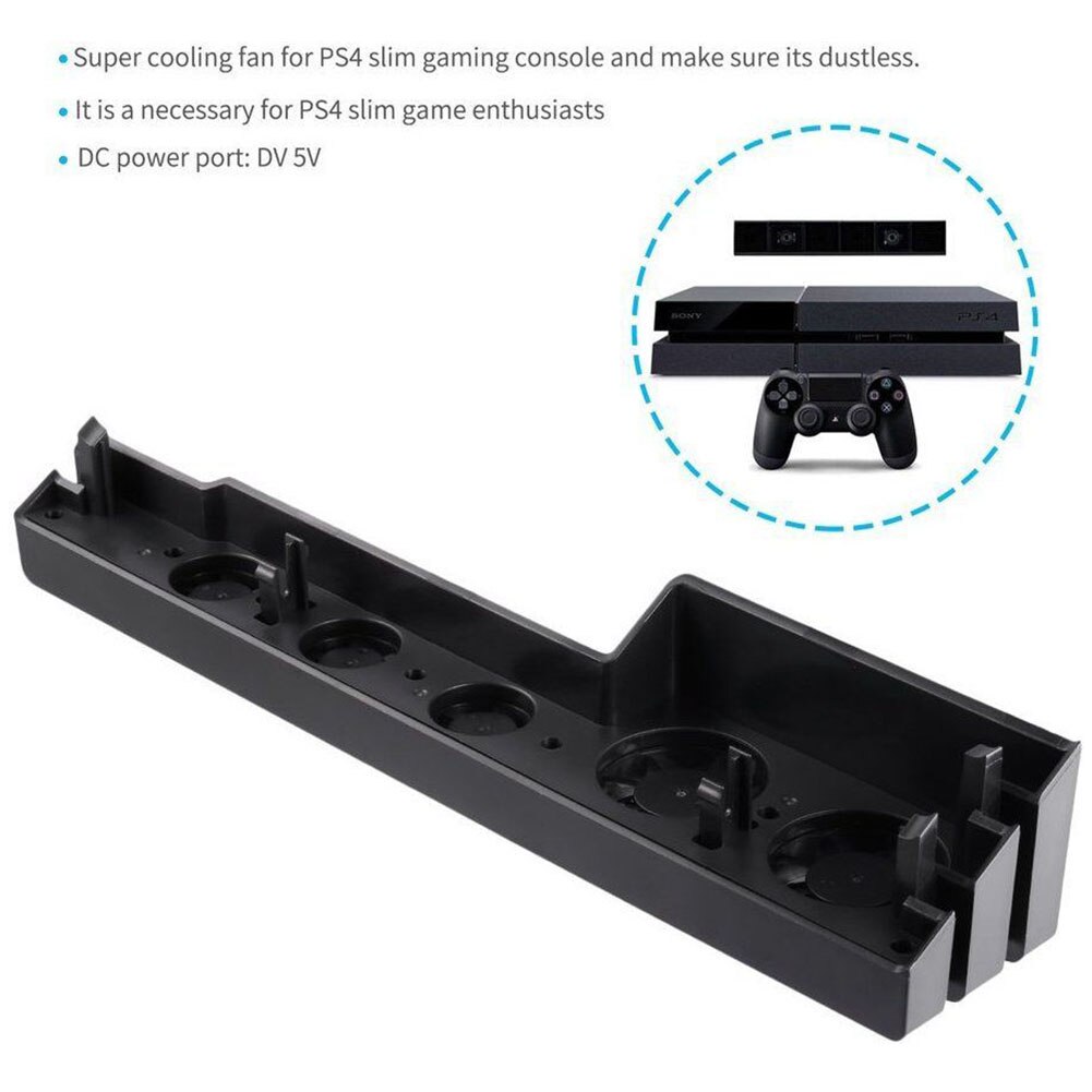 5-Fan External With USB Cable Game Console Adapter Cooling Fan Multifunctional Temperature Control Black Intelligent For PS4 Pro