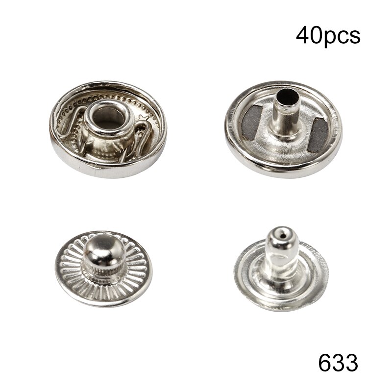 Miusie 40 Set Lederen Snap Fasteners Kit Metalen Drukknopen Naaien Knop Snap Fasteners Voor Leer Craft En Kleding Handgemaakte: Type 2