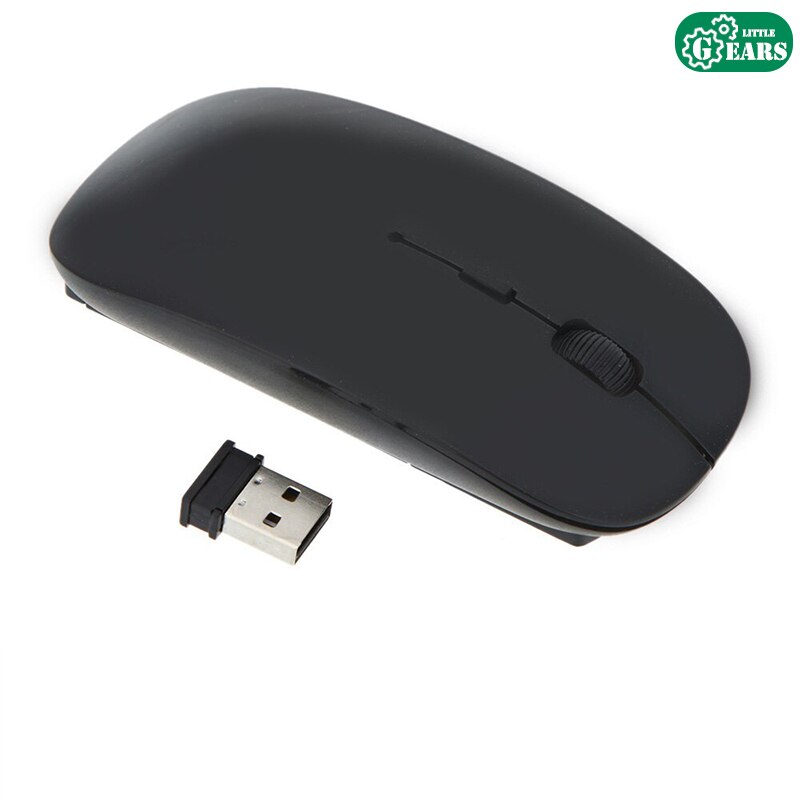 Computer Draadloze Muis Muis Muis Muis Usb 2,4G Super Slim Muis Voor Pc En Laptop: Black