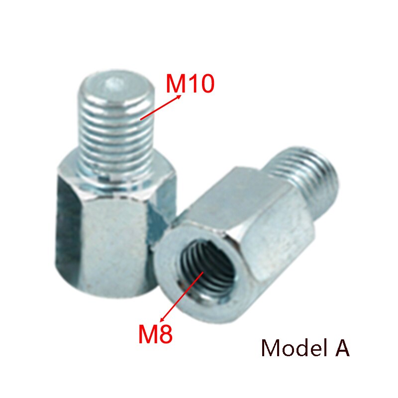 Thread Reducer M10 M8 Converter Motorcycle Rearview Mirror Conversion Screw Adapter Thread Chrome Pack of 2: Model A