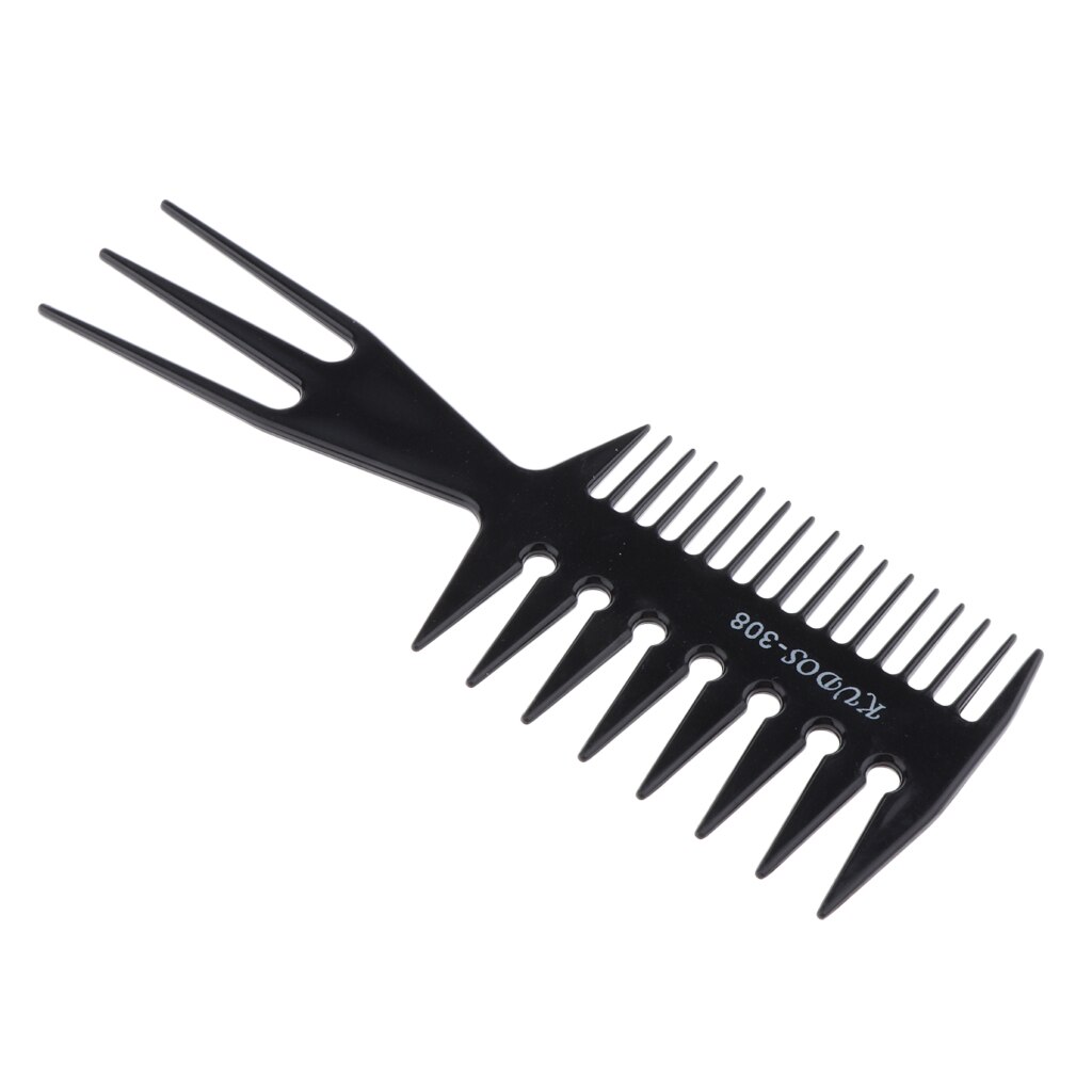 3 in 1 plast herr tre sidig kam för frisör, grooming och styling - svart