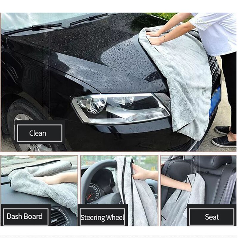 Chiffon de lavage de voiture en microfibre | Serviette de nettoyage automatique, soin de porte fenêtre, forte Absorption d'eau pour accessoires de voiture à domicile