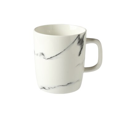 12OZ 350ML Modern Marble Decorative Pattern Ceramic Mug Home Office Porcelain Coffee Milk Tea Drinking Mug Drinkware: White