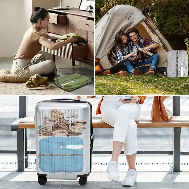 Opbergtas voor reiskleding Vacuümcompressiezak Herbruikbare waterdichte stofdichte persuitlaatcompressiezak Handtas