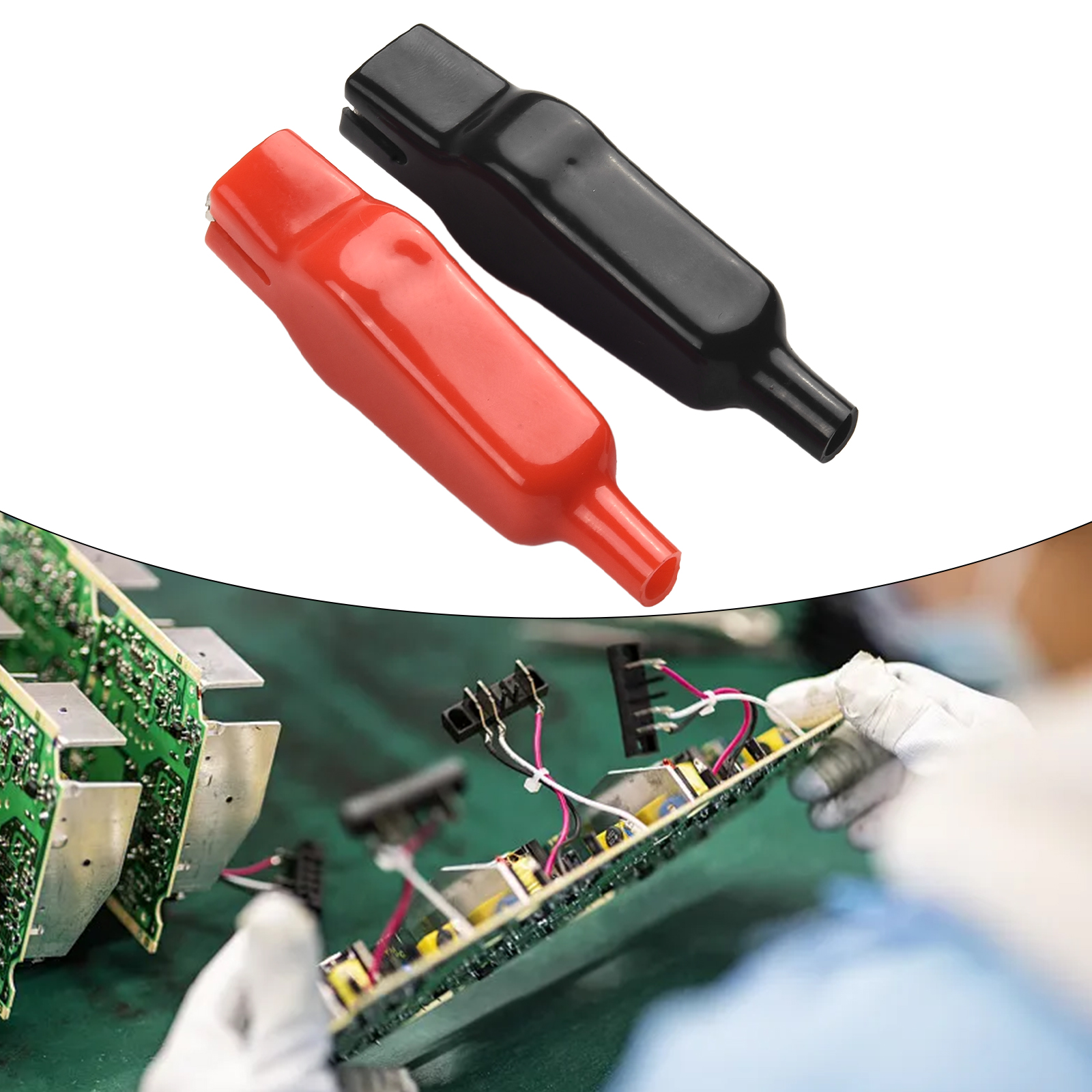 2 uds pinza de cocodrilo 20A abrazaderas de cocodrilo con revestimiento de PVC cables de prueba DIY pinzas eléctricas de cocodrilo piezas de herramientas eléctricas