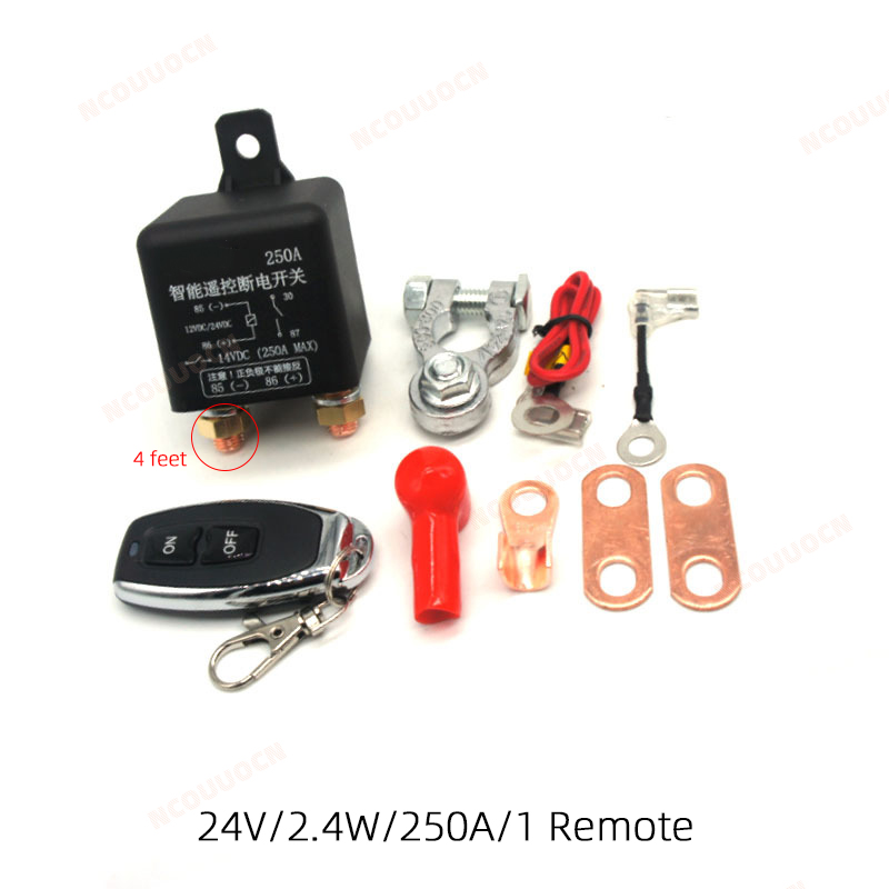 Universal Battery Switch Relay 12V 24V 120A 200A 250A Wireless Remote Control Disconnect Cut Off Isolator Master Switches: black