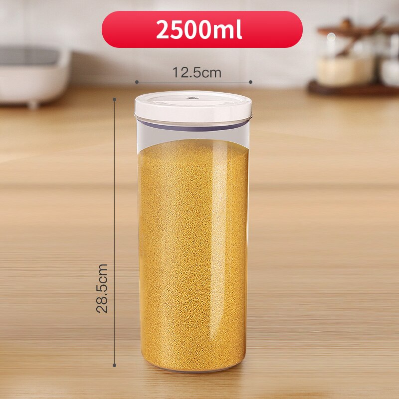JOYBOS-tarro sellado para el hogar, recipiente de plástico de grado alimenticio con tapa, caja de almacenamiento de granos, transparente, para arroz y nueces, JBS76: 2500ml