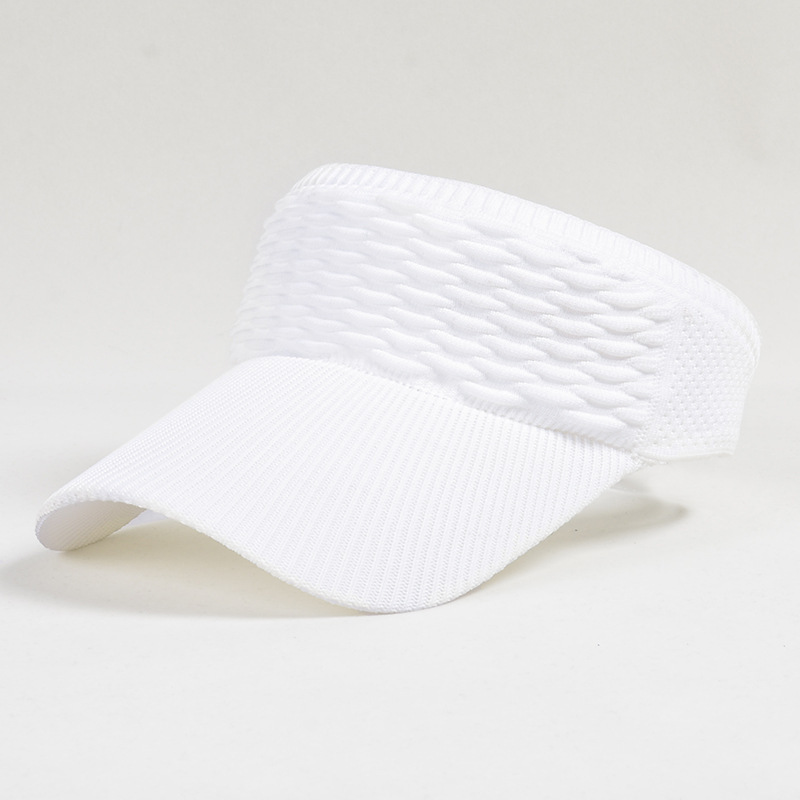 1pc Women Anti-UV Sun Hats Breathable Adjustable Empty Top Visor Caps for Tennis Golf Running Travel Beach Sport Outdoor Hat: WHITE