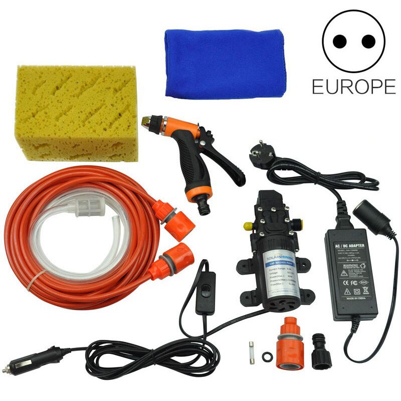 Hoge Druk zelfaanzuigende Elektrische Auto Wassen Wasmachine Machine 12 V Auto Wasmachine Pomp Cleaner + 220 12 V Adapter Pakket
