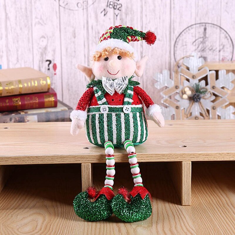 Christmas Xmas Tree Decoration Hanging Ornaments Long-Legged Elf Christmas Doll Elf Extendable Legs Dolls for Home Decor