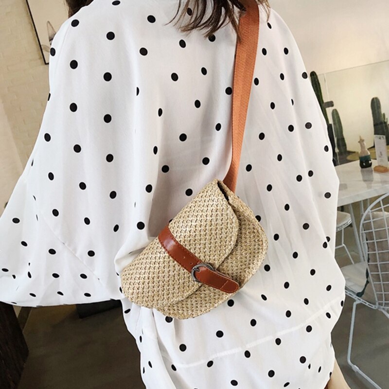 Bohemien dames rieten heuptas heuptas kleine strandtas dames schoudertas messenger bags