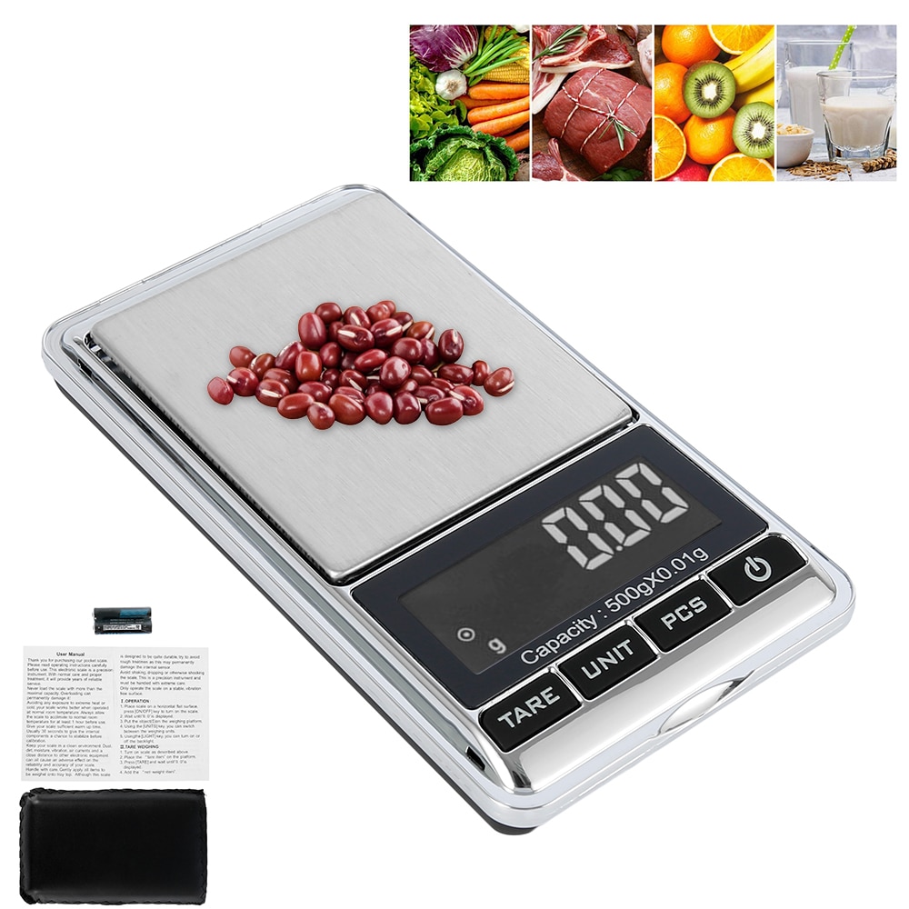 500g 0.01 DIGITAL POCKET FOOD KITCHEN SCALES JEWELLERY ELECTRONIC milligram micro mg