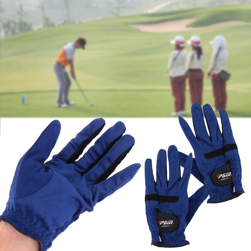 Suave tela de microfibra azul, guantes de Golf antideslizante, abrasión Universal