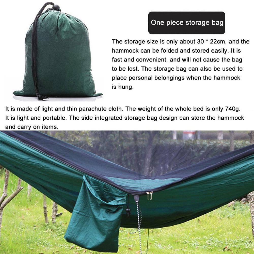 Ultralet bærbar udendørs camping myggenet mand kvinder børn nylon hængende seng sove gynge unisex solid komfortabel hængekøje