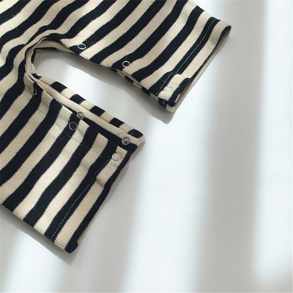 Knit Baby Rompers Black Striped Baby Boy Girls Clothing Long Sleeve Infant Boys Play Suit Baby Outfits Autumn