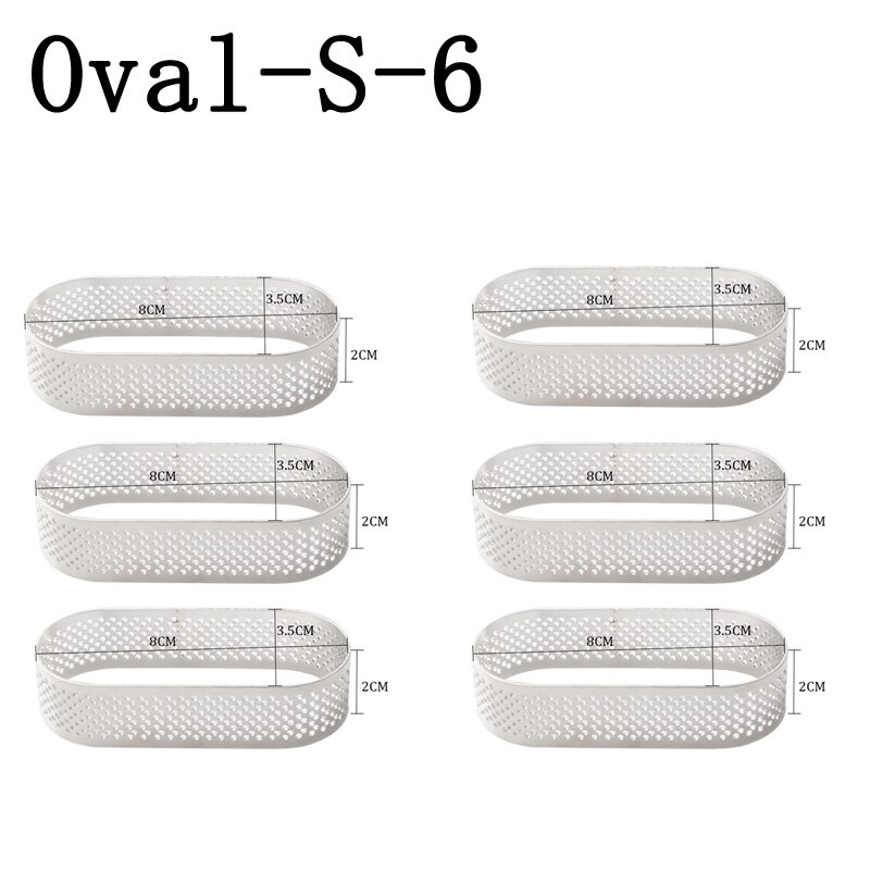 SHENHONG Oval Tartlet Molds French Dessert Mousse Fruit Pie Tart Ring Quiche Cake Mold au Citron Tarte Tatin Cheese Pan: Size S 6 Pieces