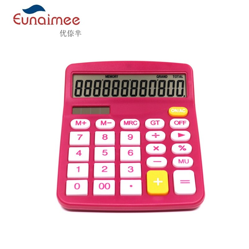12 Digit Desk Calculator Large Buttons Financial Business Accounting Tool Rose Red color for office school: Default Title